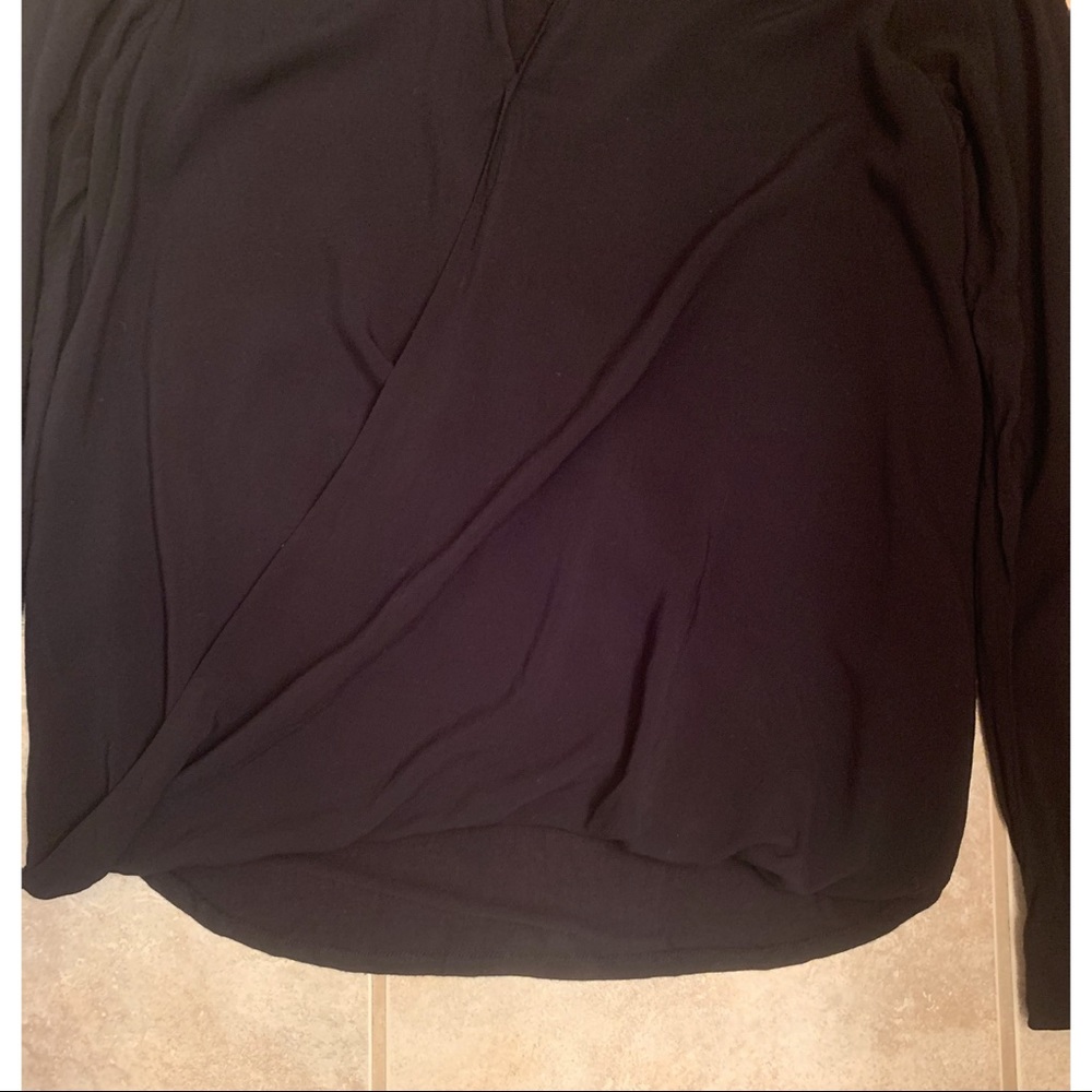 Black Collared Cross-Front Top - image 4